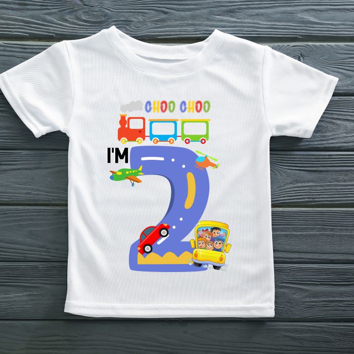 Choo Choo !! I am Two Second Birthday T-Shirt for Kids - T Bhai