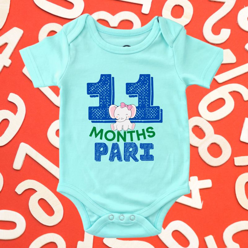 Monthly Birthday Rompers | 0-11 Months | Jungle Theme Jumbo Elephant Romper for Babies - T Bhai