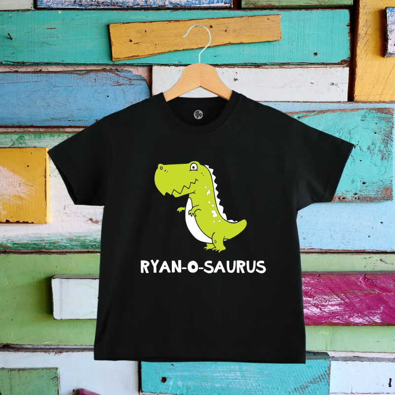 Dinosaur Family - Custom Name Dino Kid T-Shirt - T Bhai