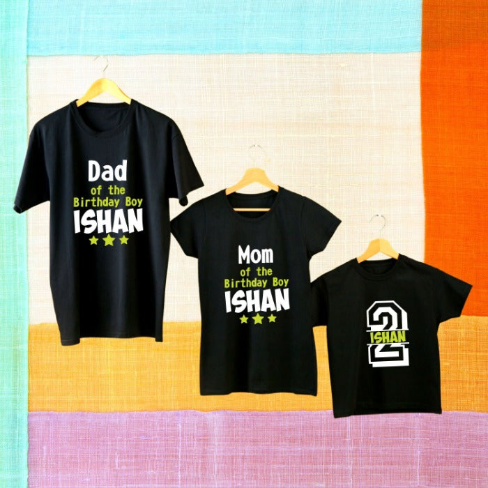 Dad Mom of the Birthday Boy Personalized 2nd Birthday T-Shirts - T Bhai
