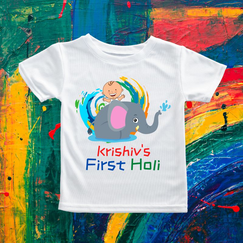 Custom First Holi Onesie for Baby Boys & Baby Girls - T Bhai