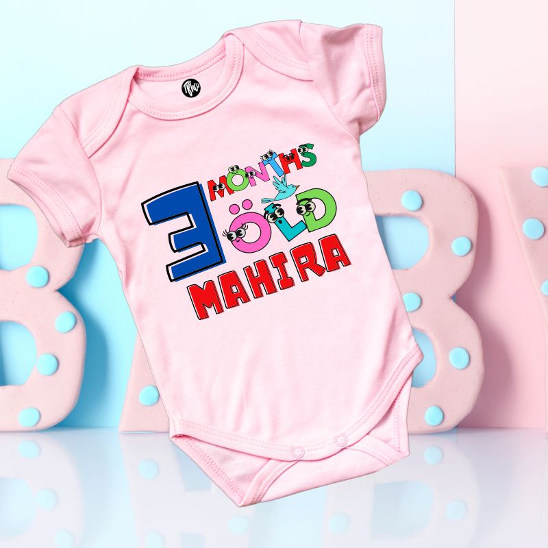 Monthly Birthday Rompers | 0-11 Months | Customized Colorful Birthday Onesie's - T Bhai