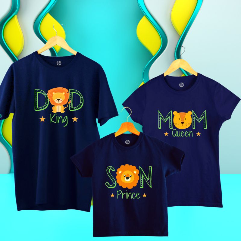 Lion King Theme Matching T-Shirts for Dad Mom & Son - T Bhai
