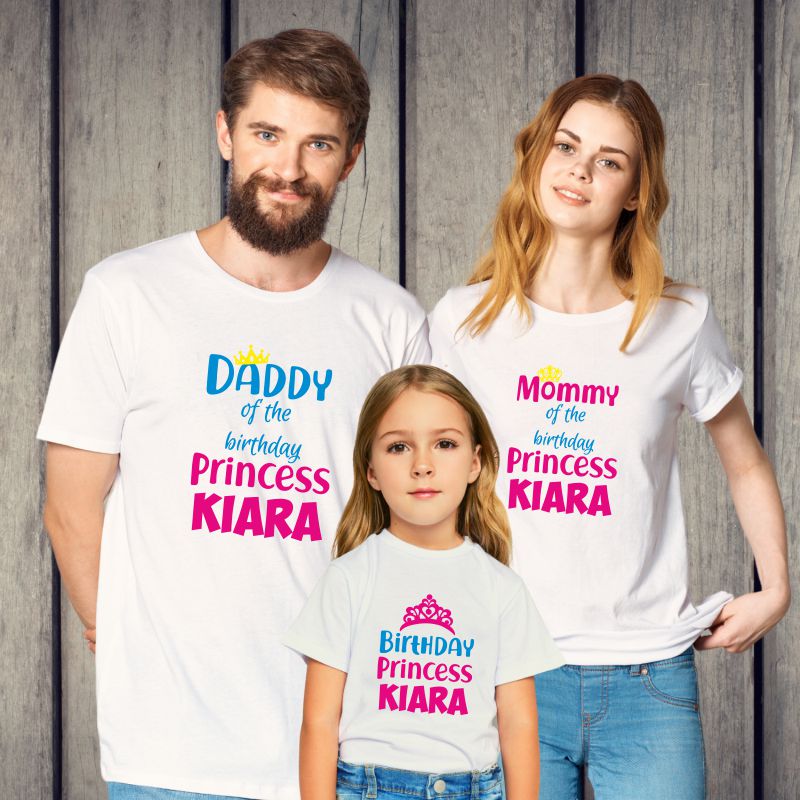Daddy Mommy of the Birthday Princess Family T-Shirts - T Bhai