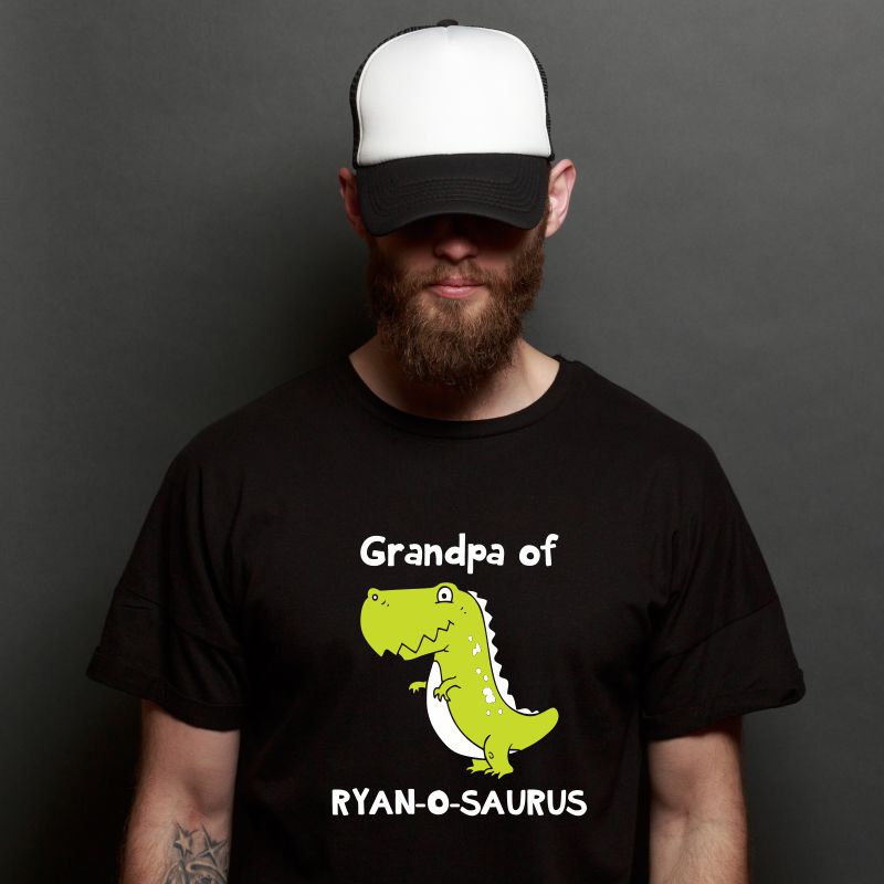 Dinosaur Family - Grandpa of Custom Name Dino T-Shirts - T Bhai