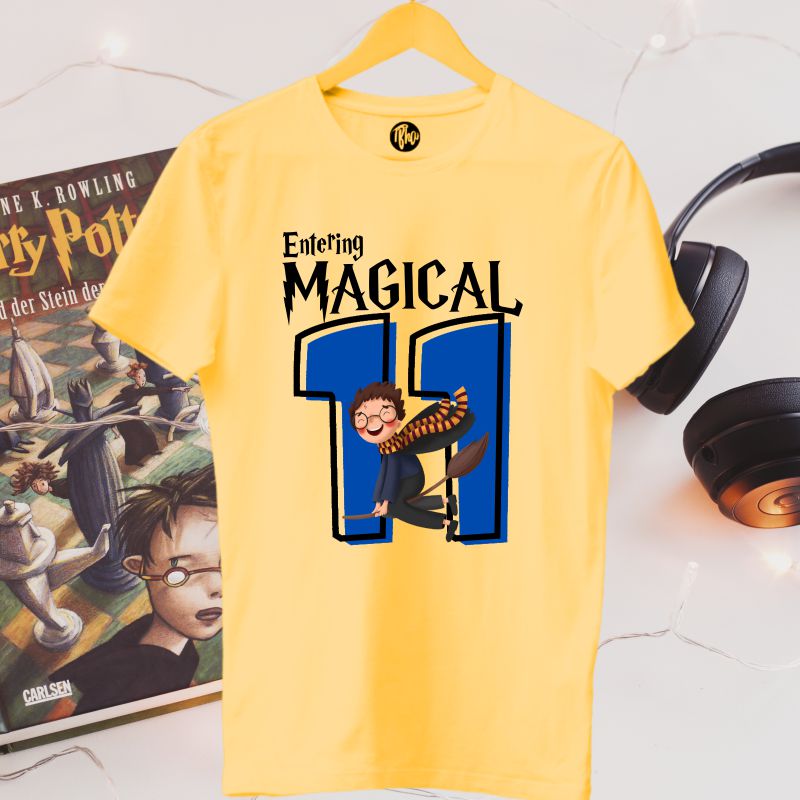 Entering Magical Eleven | 11th Birthday Harry Potter Theme T-Shirt - T Bhai