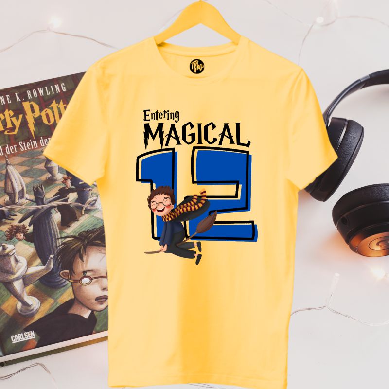 Entering Magical Twelveth | 12th Birthday Harry Potter Theme T-Shirt - T Bhai