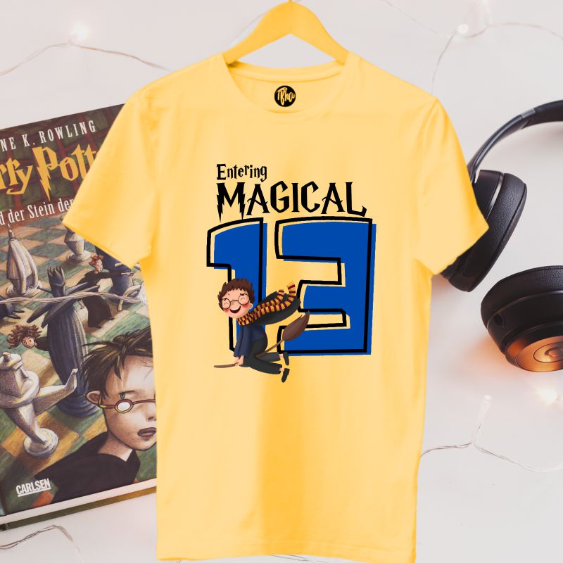 Entering Magical Thirteen | 13th Birthday Harry Potter Theme T-Shirt - T Bhai