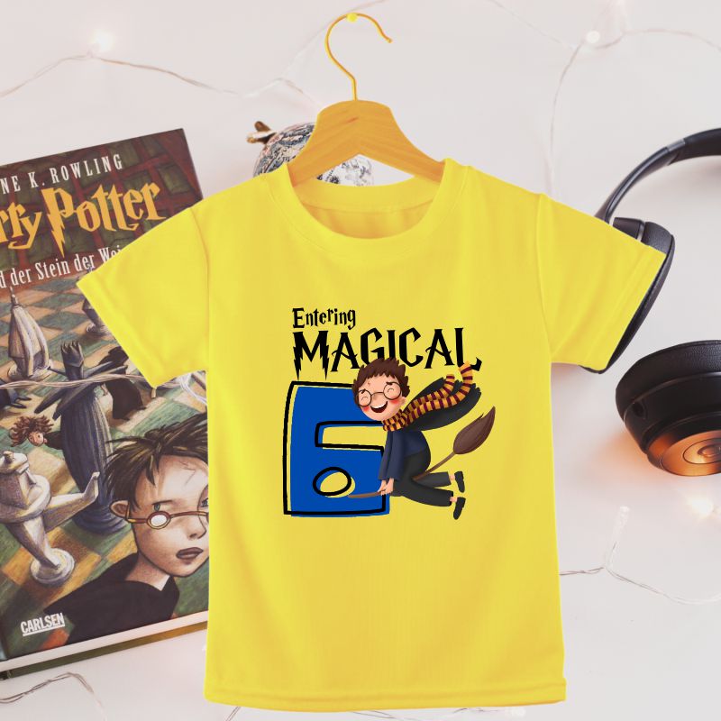 Entering Magical Six | 6th Birthday Harry Potter Theme T-Shirt - T Bhai