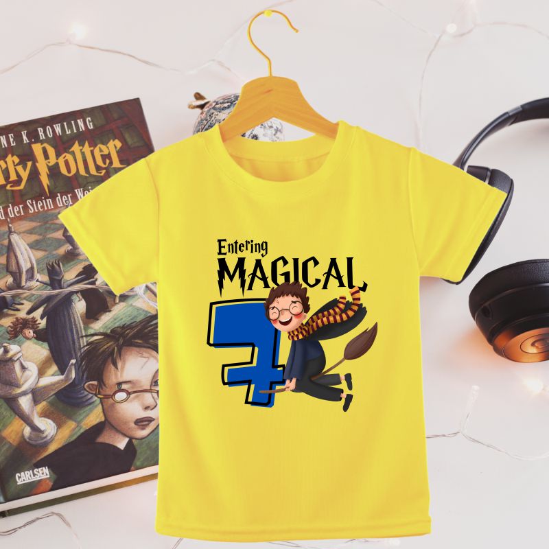 Entering Magical Seven | 7th Birthday Harry Potter Theme T-Shirt - T Bhai