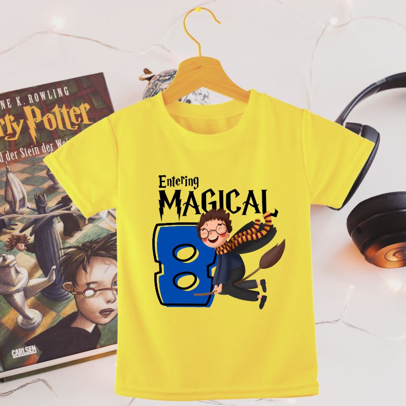 Entering Magical Eight | 8th Birthday Harry Potter Theme T-Shirt - T Bhai