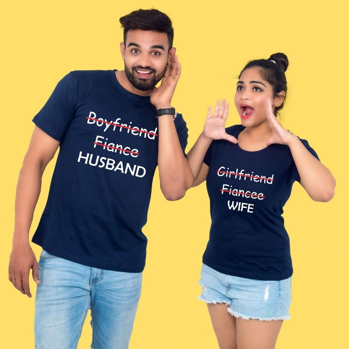 Fiance to Husband Fiancee to Wife Couple T-Shirt - T Bhai