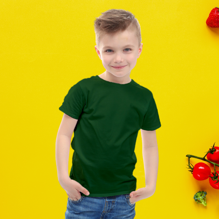 Plain green 2024 t shirt kids
