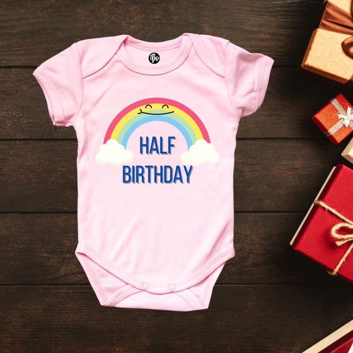 Half Birthday Rainbow Onesie for Baby Boys & Baby Girls - T Bhai