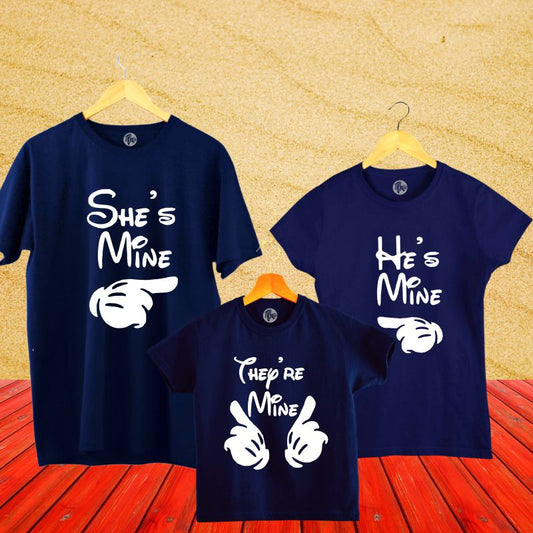 He is Mine She is Mine They are Mine Matching Family Tees - T Bhai