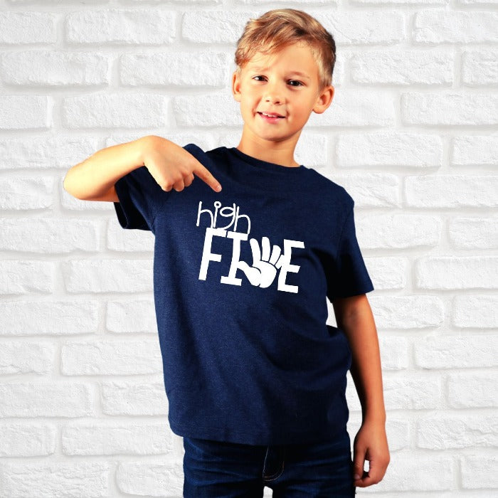 High Five Fifth Birthday T-Shirt for Kids - T Bhai