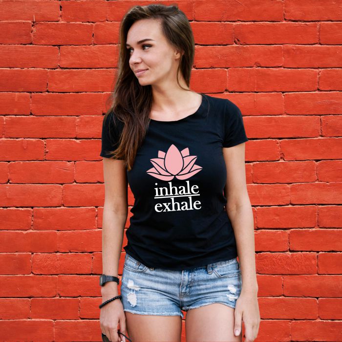 Inhale Exhale Yoga T-Shirt for Women - T Bhai