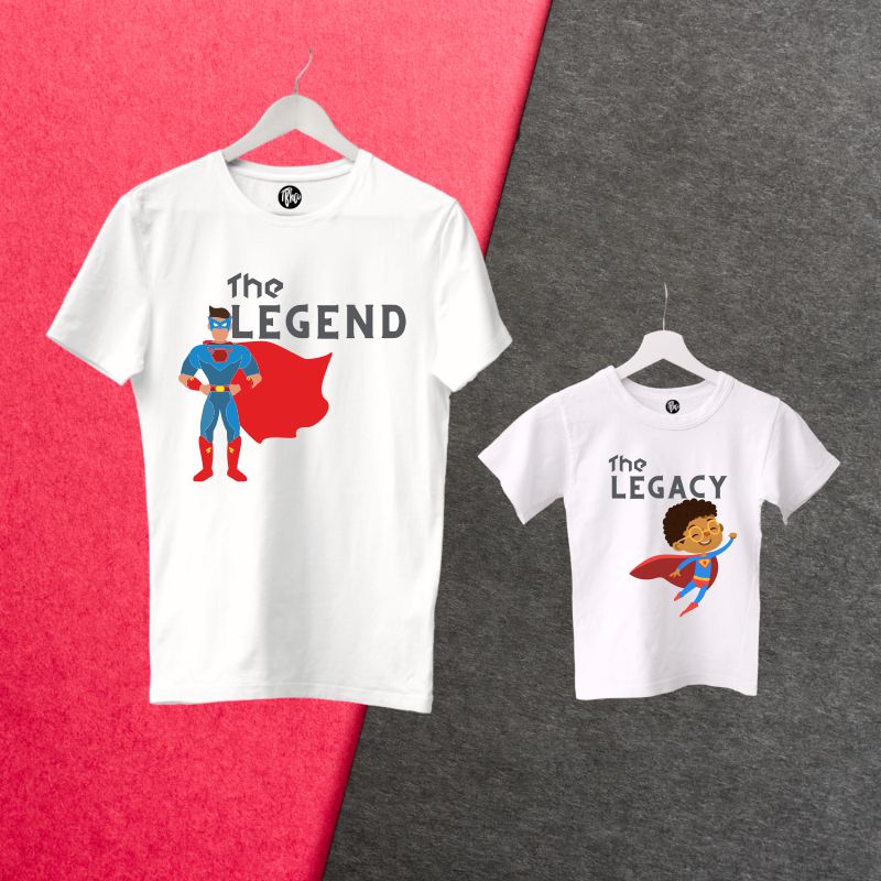 The Legend and the Legacy Twinning T-Shirts for Father & Son - T Bhai