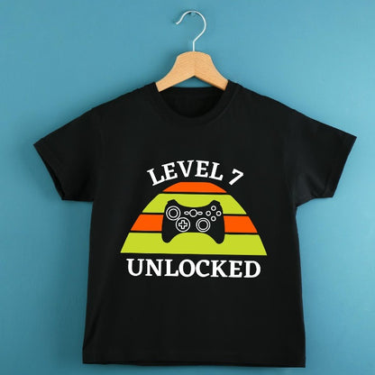 Level 7 Unlocked Seventh Birthday T-Shirt for Kids - T Bhai