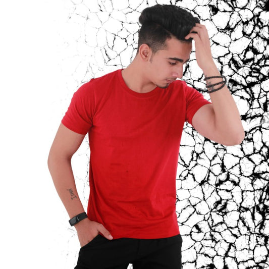 Men's Plain T-Shirt Red - T Bhai