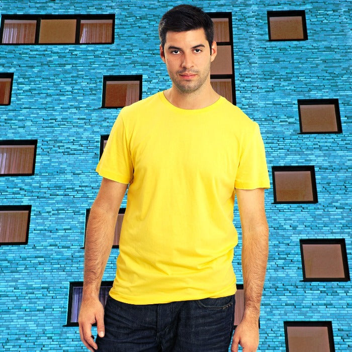 Men's Plain T-Shirt Yellow - T Bhai