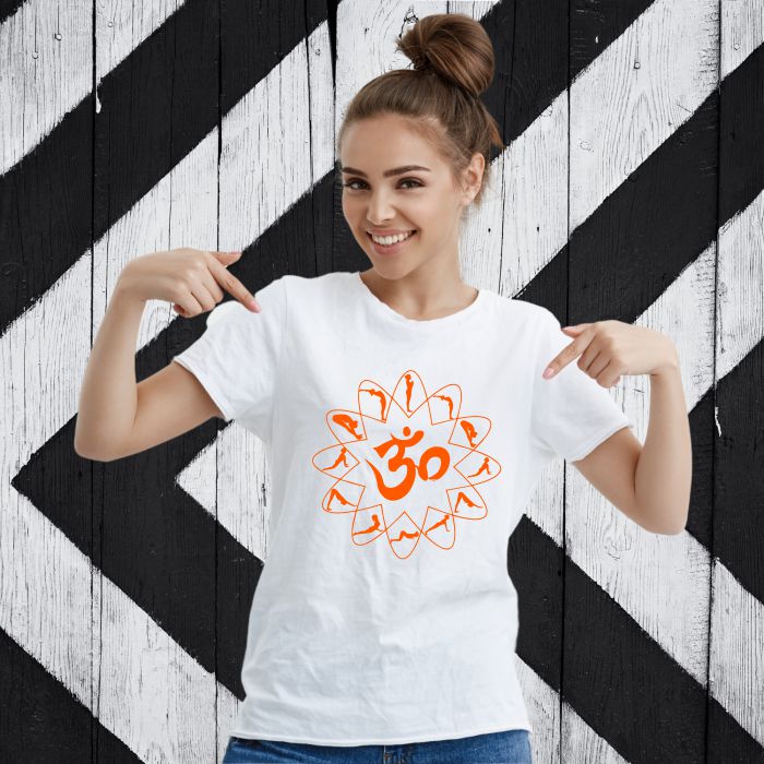 Om Yoga Postures T-Shirt for Women - T Bhai