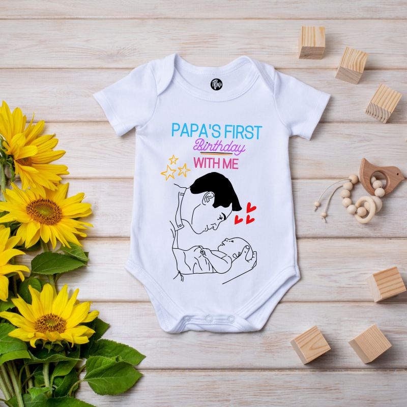 Papa's 1st Birthday with me Onesie for Baby Boys & Baby Girls - T Bhai