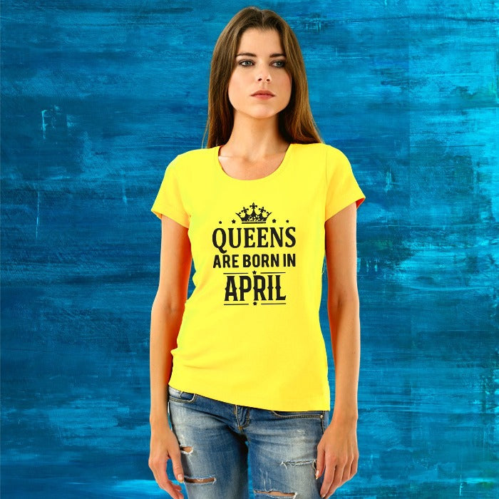 Zodiac Signs Queens are Born in Custom Month T-Shirt for Women - T Bhai