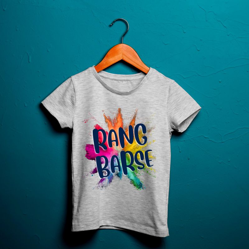 Rang Barse Colorful Holi T-Shirt for Kids - T Bhai