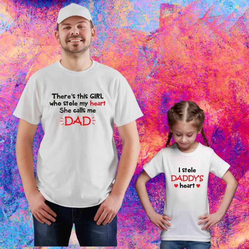 I Stole Daddy's Heart Twinning Father Daughter T-Shirts - T Bhai
