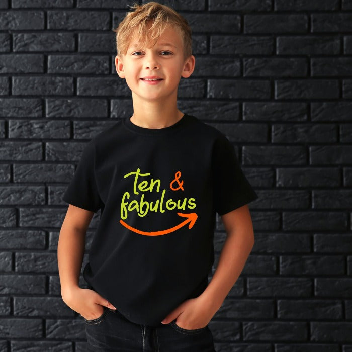 Ten Fabulous Tenth Birthday T Shirt for Boys Girls T Bhai