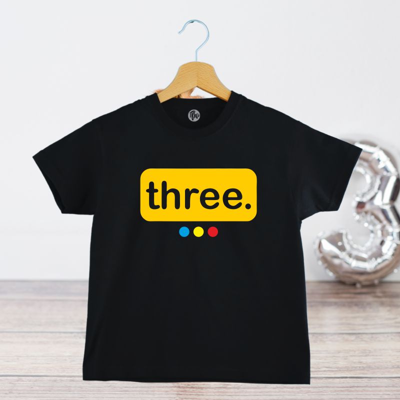 Three Birthday T-Shirt for Kids - T Bhai