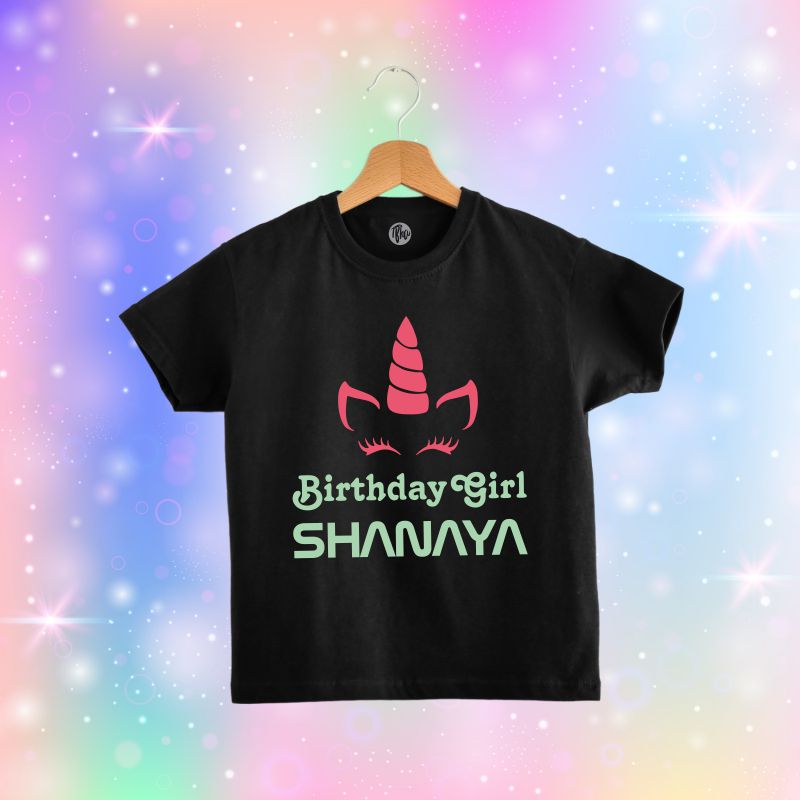 Unicorn T-Shirts - Custom Name Birthday Girl T-Shirt - T Bhai