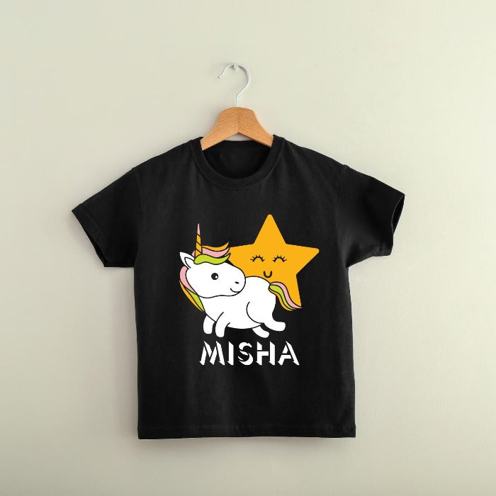 Unicorn Custom Name T-Shirt for Kids - T Bhai