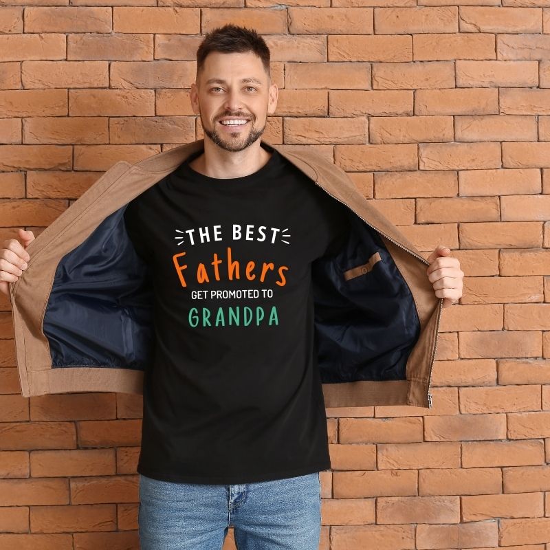 The best Fathers get promoted to Grandpa T-Shirt - T Bhai