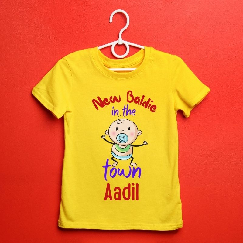 New Baldie in the Town Personalized T-Shirts for Mundan Ceremony - T Bhai