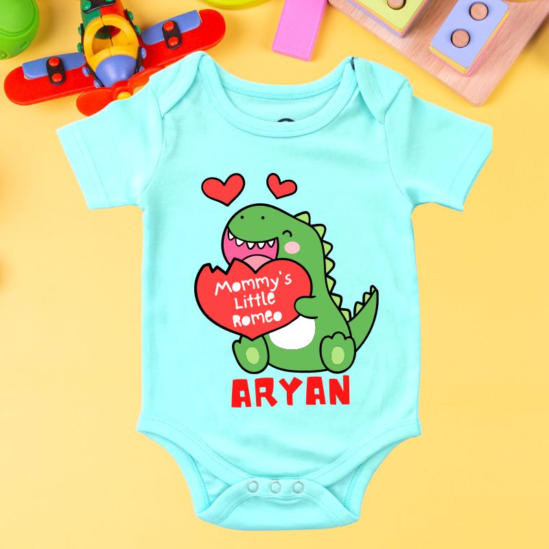 Personalized Mommy's Little Romeo Valentine Special Onesie for Babies - T Bhai