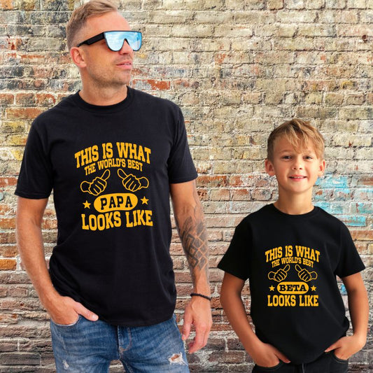 World's Best Papa and Beta Twinning T-Shirts - T Bhai