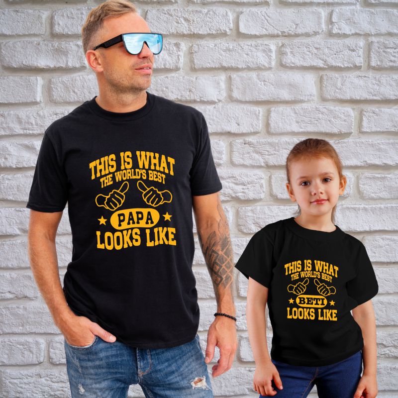 World's Best Papa and Beti Twinning T-Shirts - T Bhai